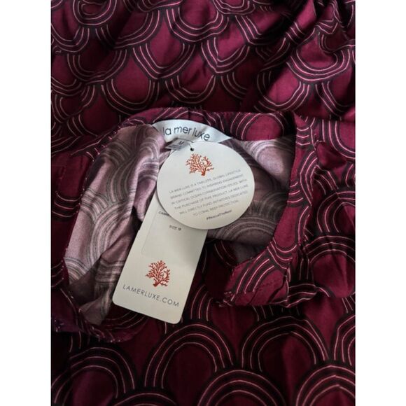 Willa Midi Dress by La Mer Luxe Sz M, (ONLY AVAILABLE in Cannes Crimson Black ) - Picture 5 of 5